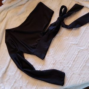 Nightclub sexy black crop top